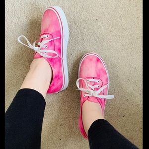 🌸🐙 CUSTOM pink tie-dye vans authentic